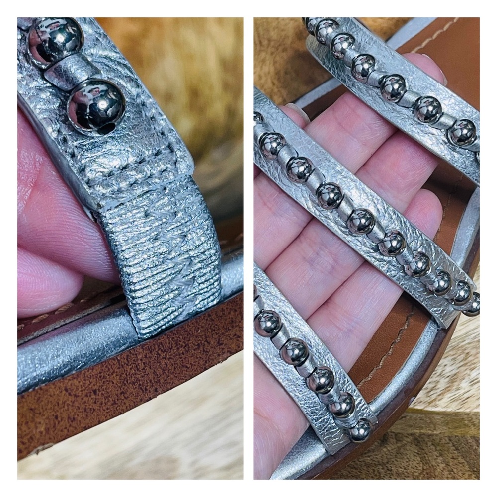 Coach - Isa Studded Metallic Leather Slide Sandal 7.5 - Picture 9 of 16